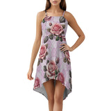 Women&#039;s High-Low Spaghetti Strap Dress Tailcoat skirt