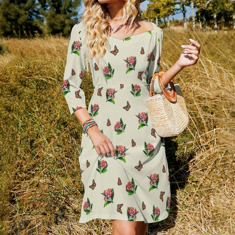 Monarch Milkweed Medley Women's Sweetheart Flare Dress