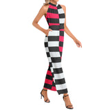 Halter Neck Buckle Belted Jumpsuit