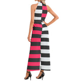 Halter Neck Buckle Belted Jumpsuit