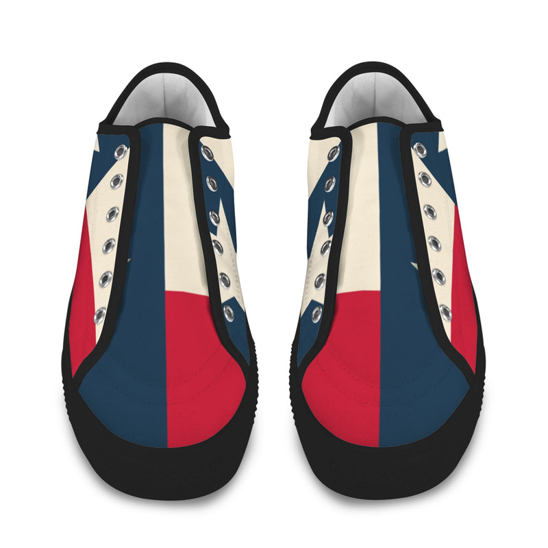 tex flag print 2 Seattle Low Top Men's Shoes (Model 1013-6)