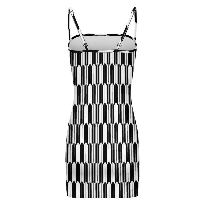 Black and White Bodycon Cami Dress