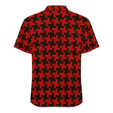 Short sleeved shirt Men's Lapel Collar Folds Design Shirt