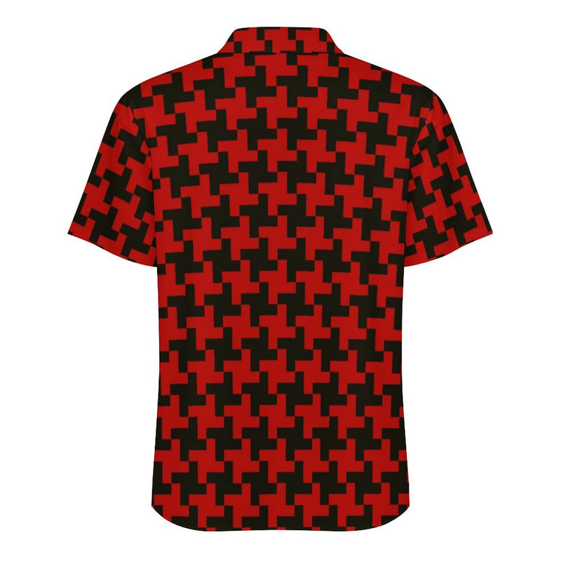 Short sleeved shirt Men's Lapel Collar Folds Design Shirt