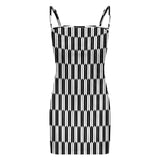 Black and White Bodycon Cami Dress