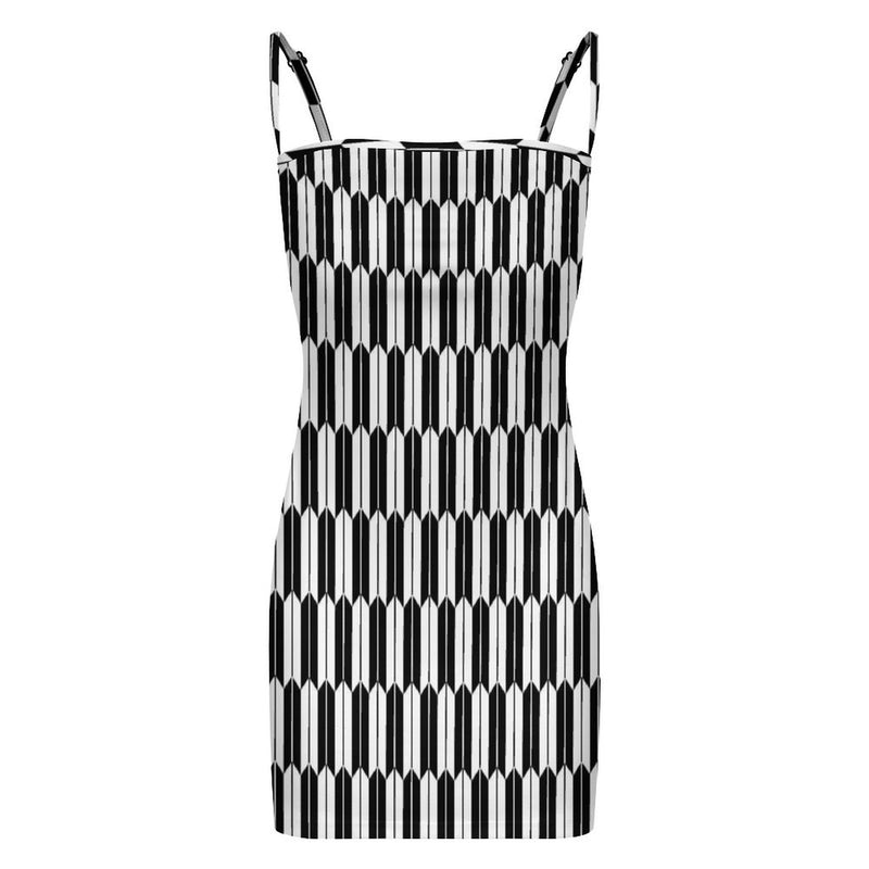 Black and White Bodycon Cami Dress