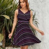 V-Neck Sleeveless Dress (NZ022)  Frocks