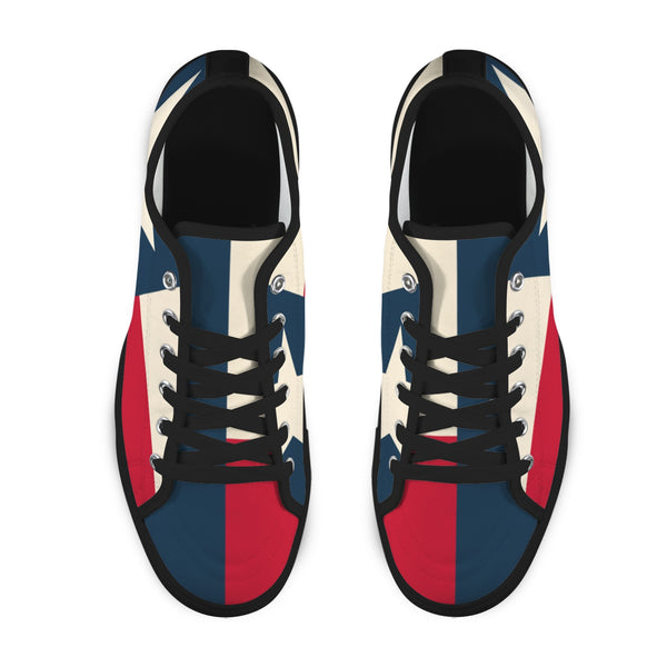 tex flag print 2 Seattle Low Top Men's Shoes (Model 1013-6)
