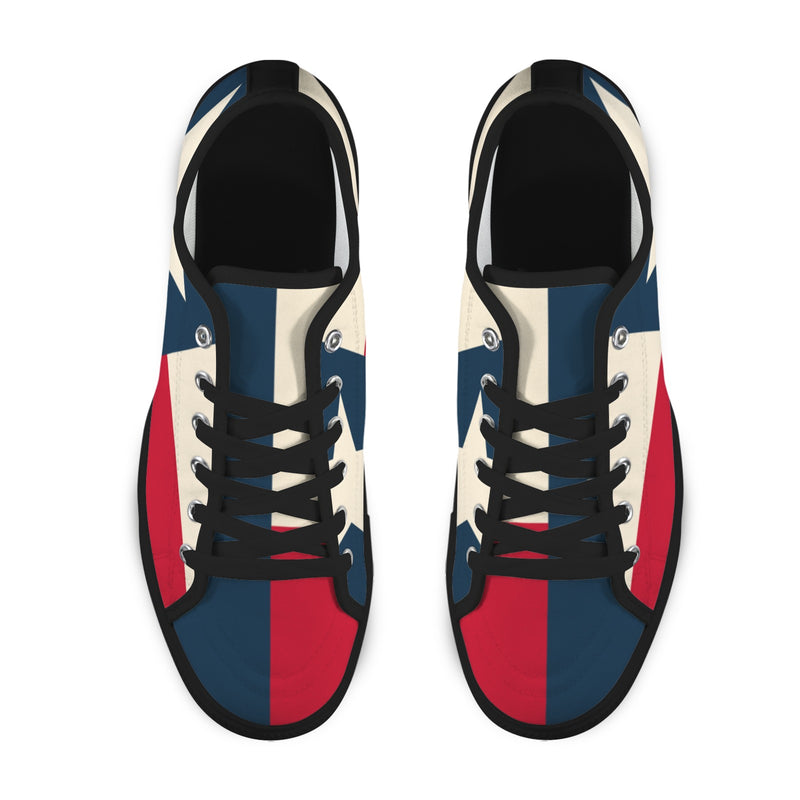 tex flag print 2 Seattle Low Top Men's Shoes (Model 1013-6)