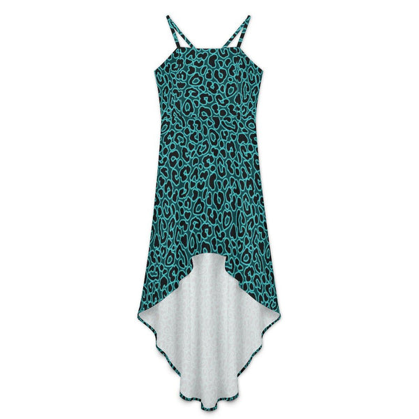 Women&#039;s High-Low Spaghetti Strap Dress Tailcoat skirt