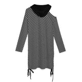 Long sleeved off shoulder skirt Off-Shoulder Hooded Dress