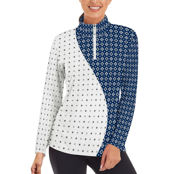 Asymmetric Waves Women&#039;s Long Sleeve Yoga Shirt Long sleeve Yoga shirt