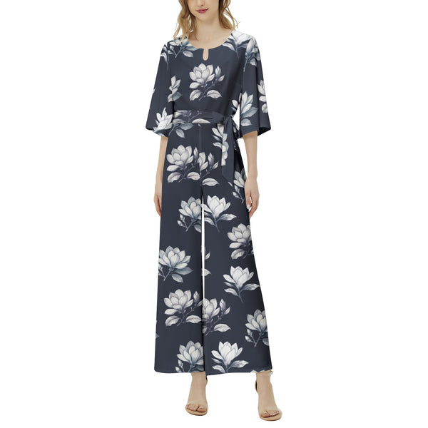 Magnolia Moments Dolman Sleeve Belted Wide Leg Jumpsuit