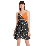 Spaghetti Strap Sleeveless Falred Hem Short Dress