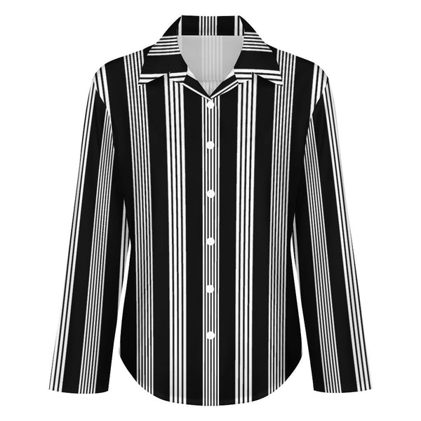 Long Sleeve Blouse (B648) Cropped hem shirt