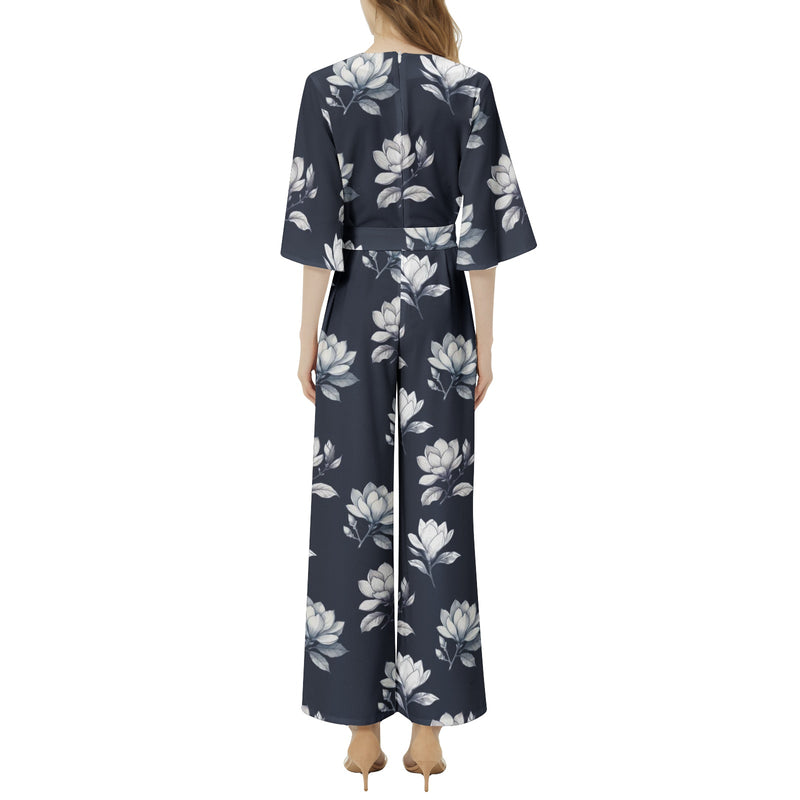 Magnolia Moments Dolman Sleeve Belted Wide Leg Jumpsuit