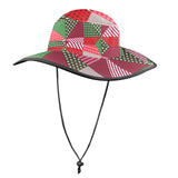 patchwork print xmas 4 Wide Brim Bucket Hat