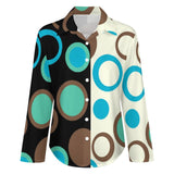 Long Sleeve Blouse (B648) Cropped hem shirt