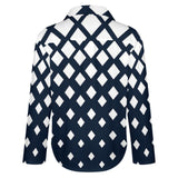 Long Sleeve Blouse (B648) Cropped hem shirt