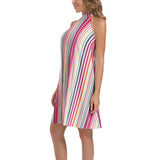 Tie Back Halter Neck Flared Dress