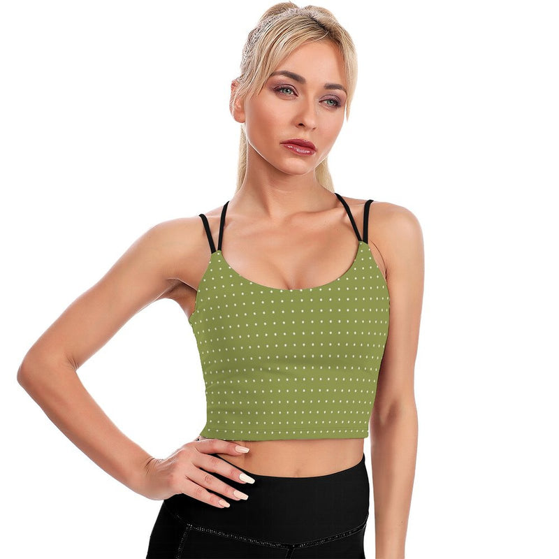 POlka Dot Yoga Top with Bra Pad