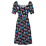 Sweetheart Neck Puff Sleeve Mini Dress (B271) Dress