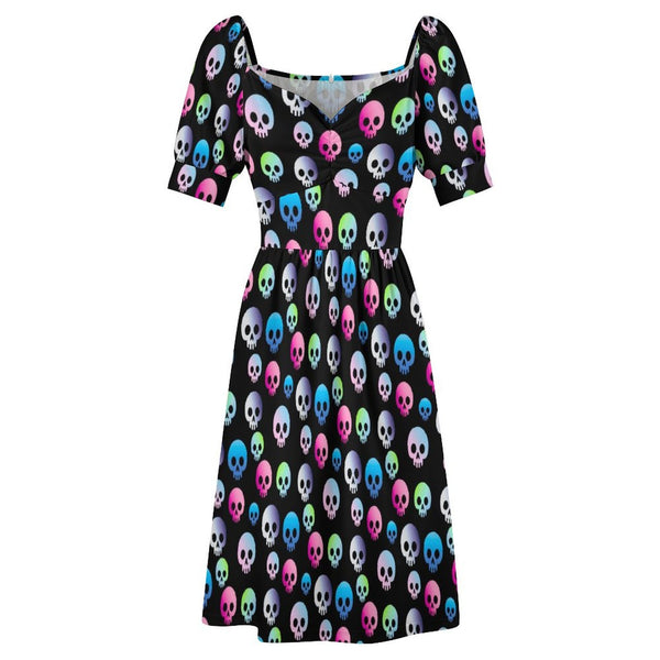 Sweetheart Neck Puff Sleeve Mini Dress (B271) Dress