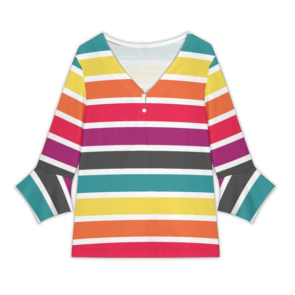 Women&#039;s V-Neck Petal Sleeve Blouse Petal sleeve top