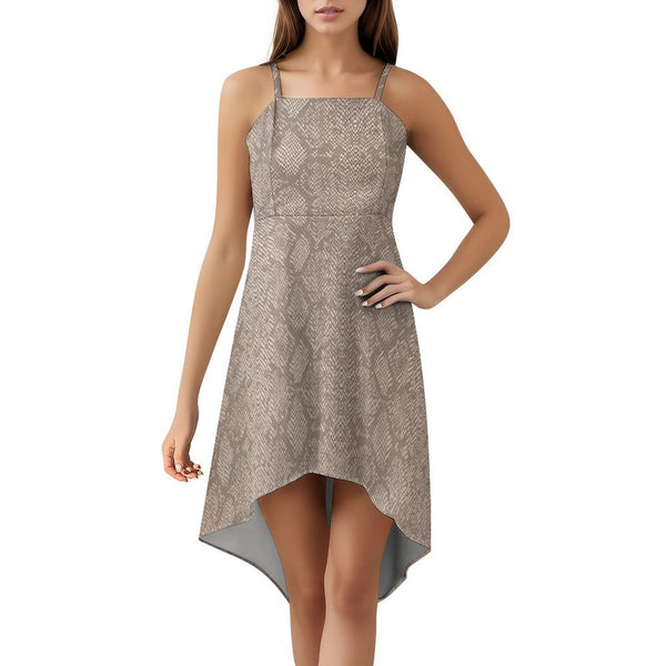 Women&#039;s High-Low Spaghetti Strap Dress Tailcoat skirt