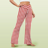 red triangle print 7B High Waist Crossover Tummy Control Flare Leggings