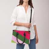 rasp biased striped print PU Leather Handbag-Small (Model 1747)