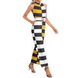 Halter Neck Buckle Belted Jumpsuit