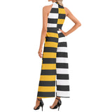 Halter Neck Buckle Belted Jumpsuit