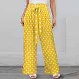 purple eclectic stripe print 2A Strappy Elastic Waist Wide Leg Pants with Pockets