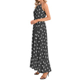 Ruffle Hem Halter Neck Maxi Dress