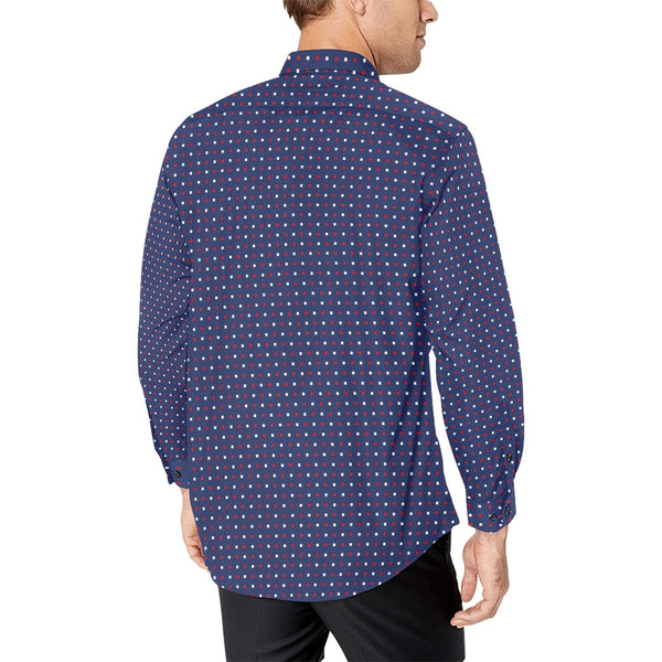 Americana Polka Square Men's All Over Print Casual Dress Shirt (Model T61)