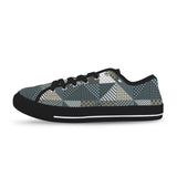 xmas split tone patchwork print Seattle Low Top Men's Shoes (Model 1013-6)