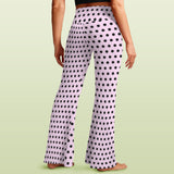 Polka Dot High Waist Crossover Tummy Control Flare Leggings