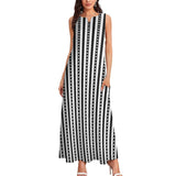 Hearts Aligned Striped Sleeveless Long Dress