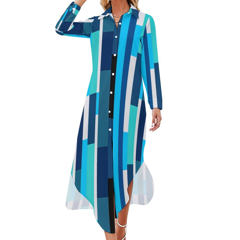 Button-Up Long Sleeve Shirt Dress Long sleeved shirt dress