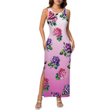 Sleeveless Bodycon Side Slit Long Dress Split cheongsam