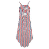 Americana High-Low Spaghetti Strap Dress