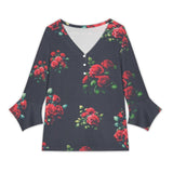 Women&#039;s V-Neck Petal Sleeve Blouse Petal sleeve top