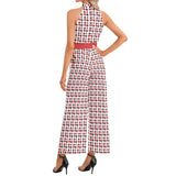 Halter Neck Buckle Belted Jumpsuit