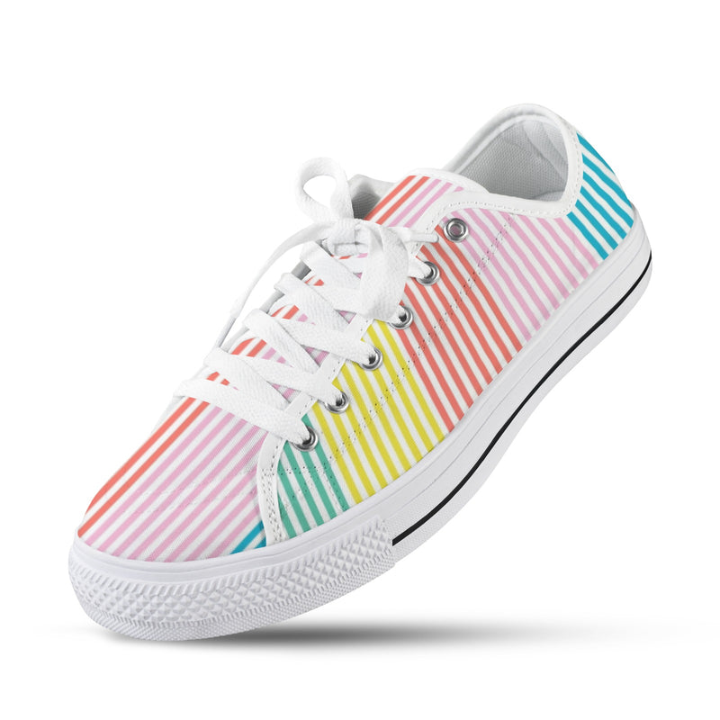 striped print colorful 2A Seattle Low Top Men's Shoes (Model 1013-6)
