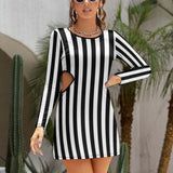 Hollow Slim-Fit Dress Slim dress with hollow waist