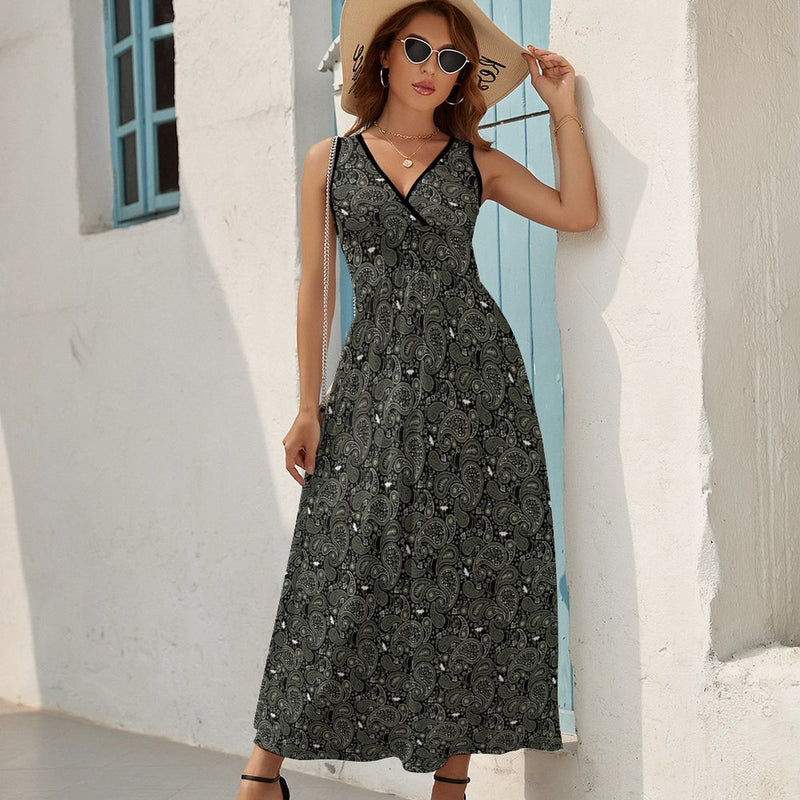 Paisley Sleeveless Long Dress