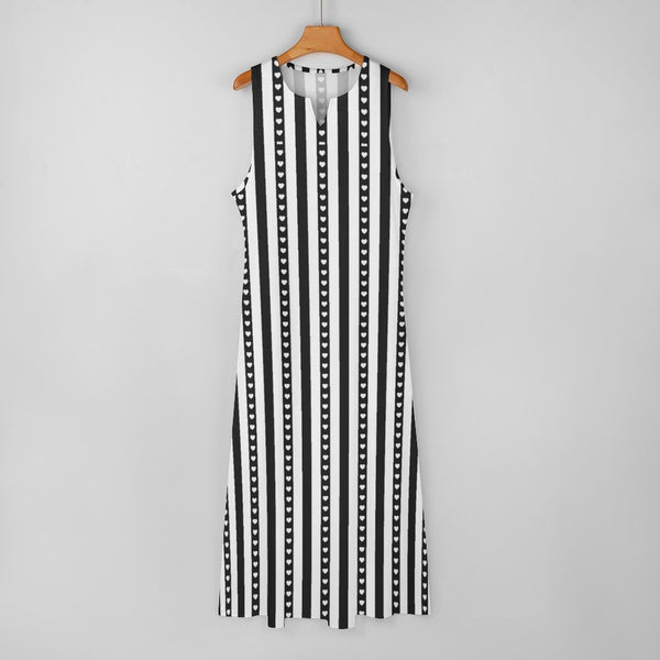 Hearts Aligned Striped Sleeveless Long Dress