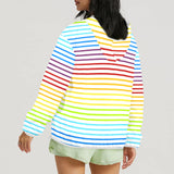 3bg spectrum front Women's Lightweight Sun Protection Hoodie (Model H62)