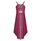 Women&#039;s High-Low Spaghetti Strap Dress Tailcoat skirt